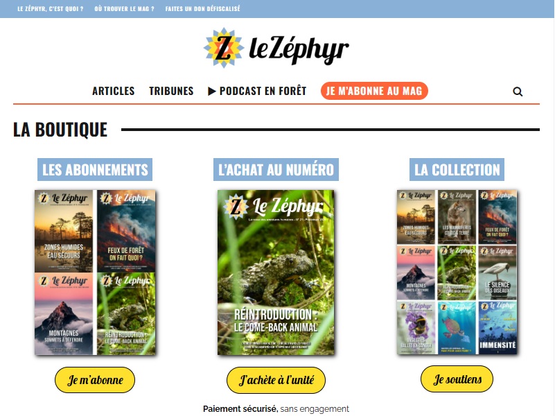 Page d'accueil - Boutique Le Zéphyr