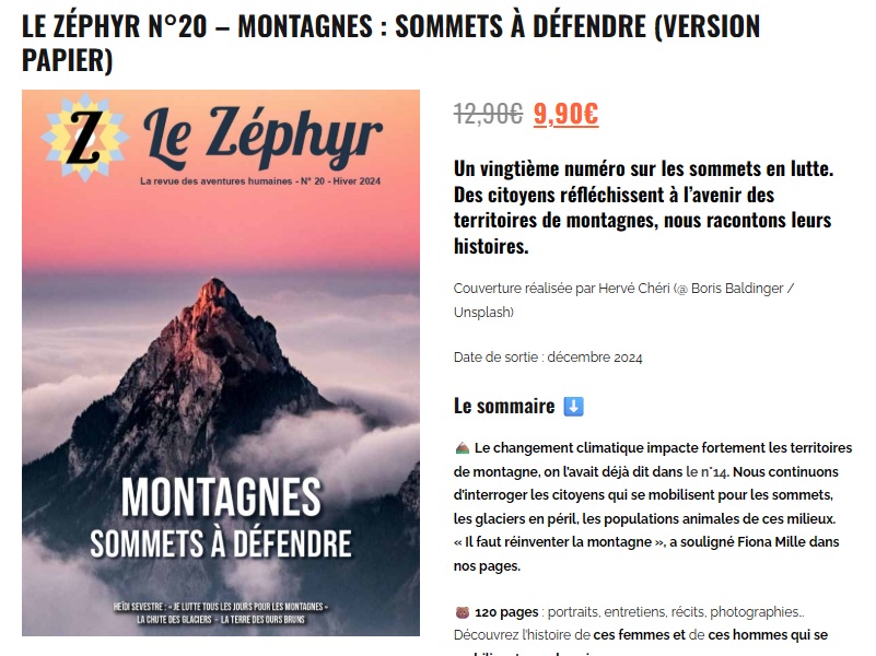 Page produit - Boutique Le Zéphyr